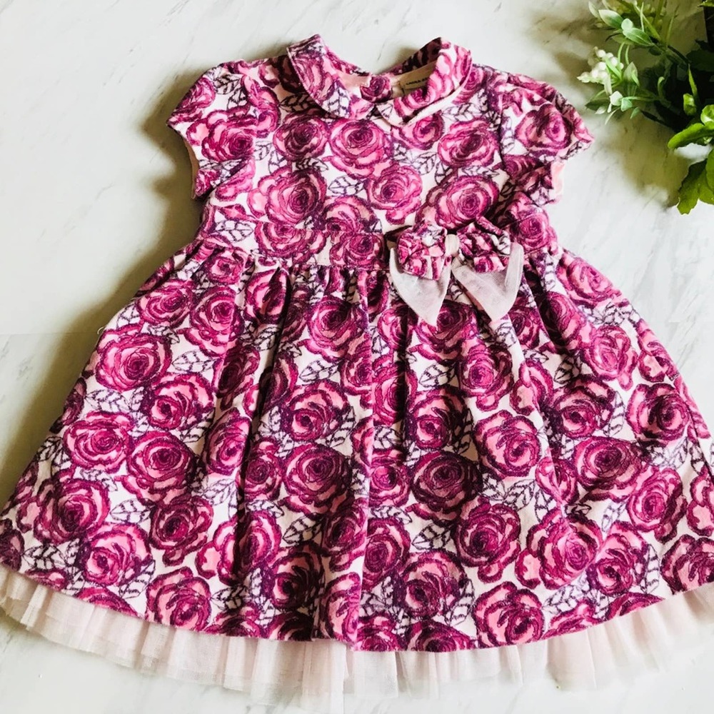 Laura Ashley Dress Floral Two Piece Purple Size 12M